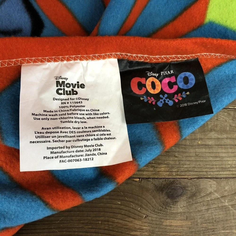 COCO Disney Movie Club Throw Blanket Cover 48